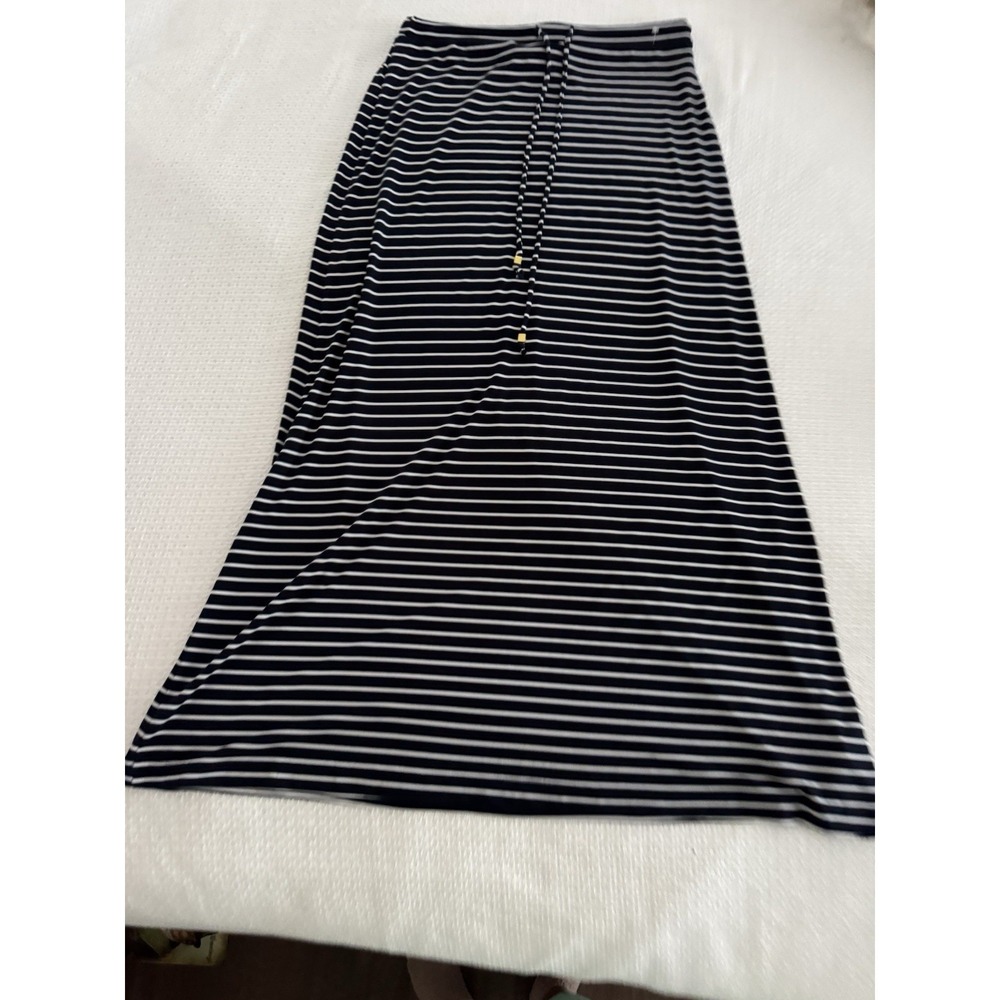 Michael Kors Navy & White Stripe Maxi Skirt Size Small